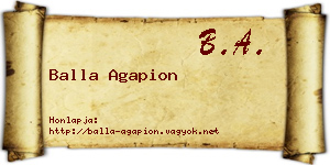 Balla Agapion névjegykártya